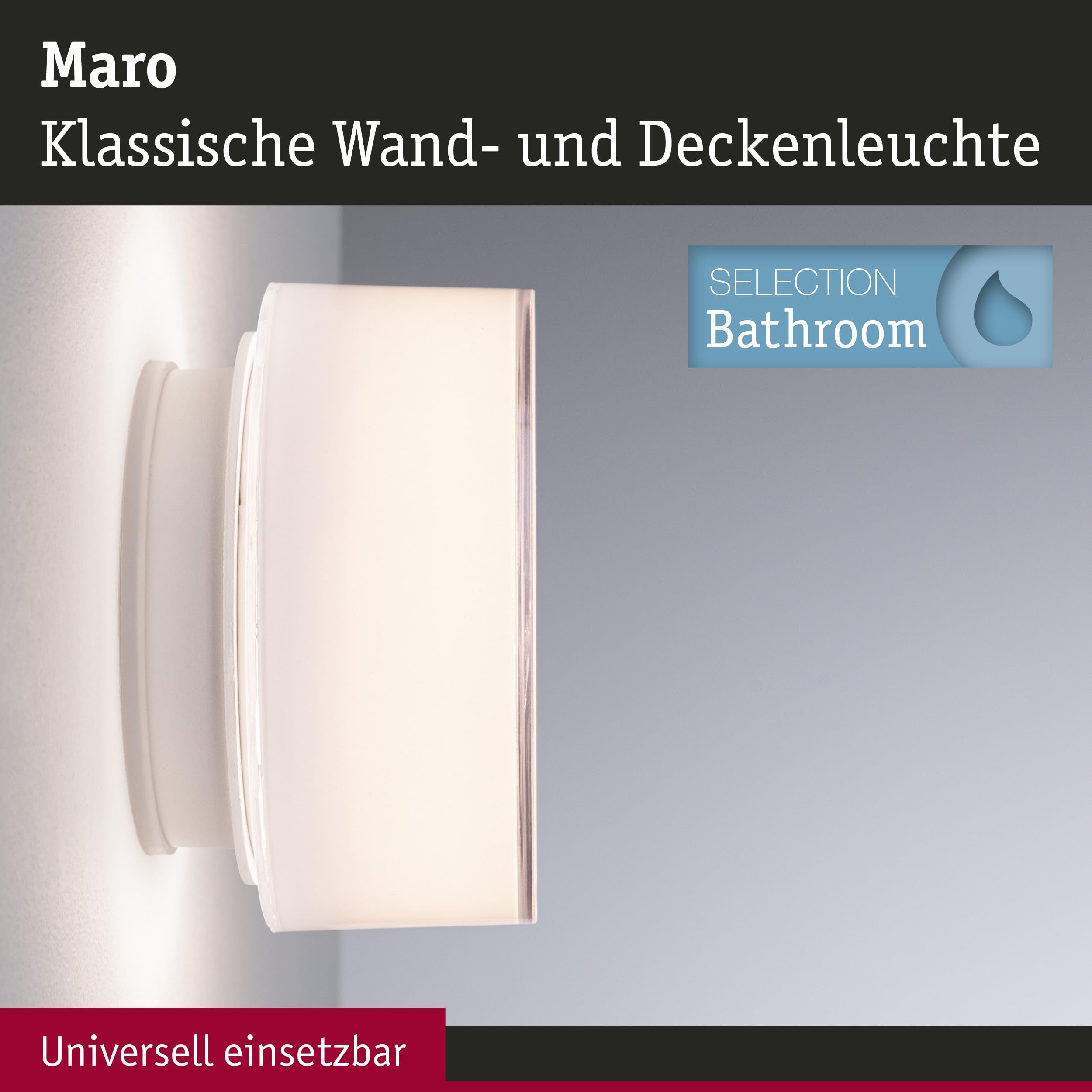Paulmann 71081 LED Deckenleuchte Maro IP44 3000K 430lm 230V 6,8W Weiß Badleuchte
