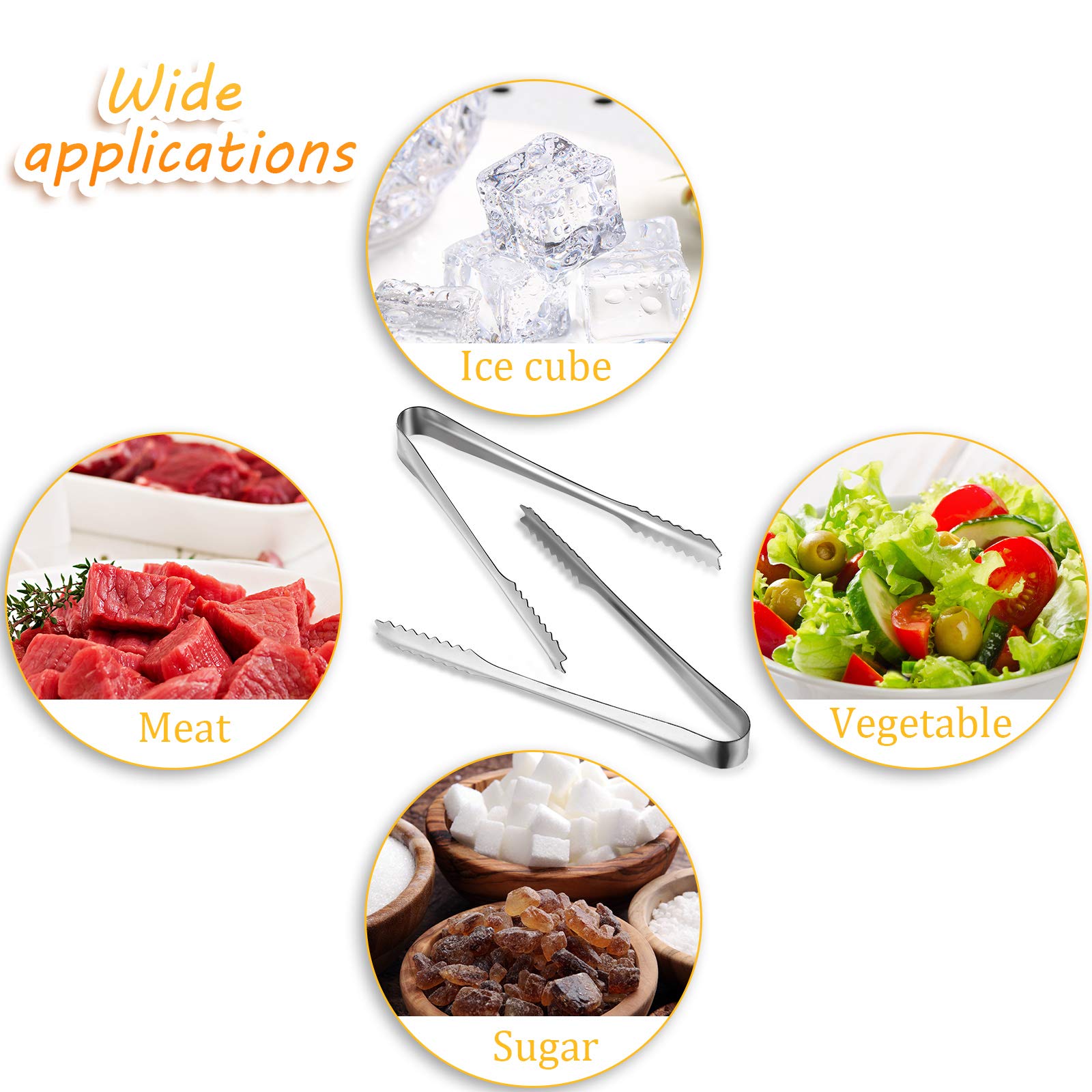 15 pinzas de acero inoxidable para aperitivos para fiesta de té, cafetería, boda, 6 pulgadas 3