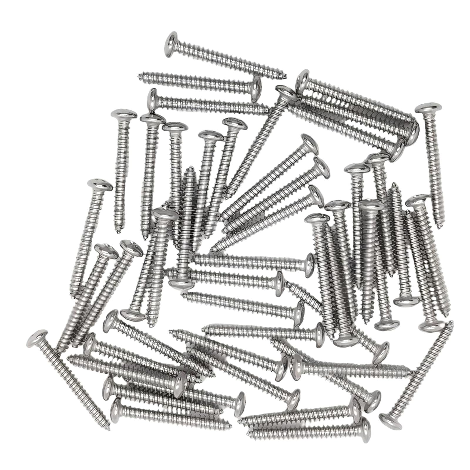 50 mm Stainless Steel Screws M4, Self Tapping Round Pan Head Wood Screw, Hardware Fasteners, Pack of 50