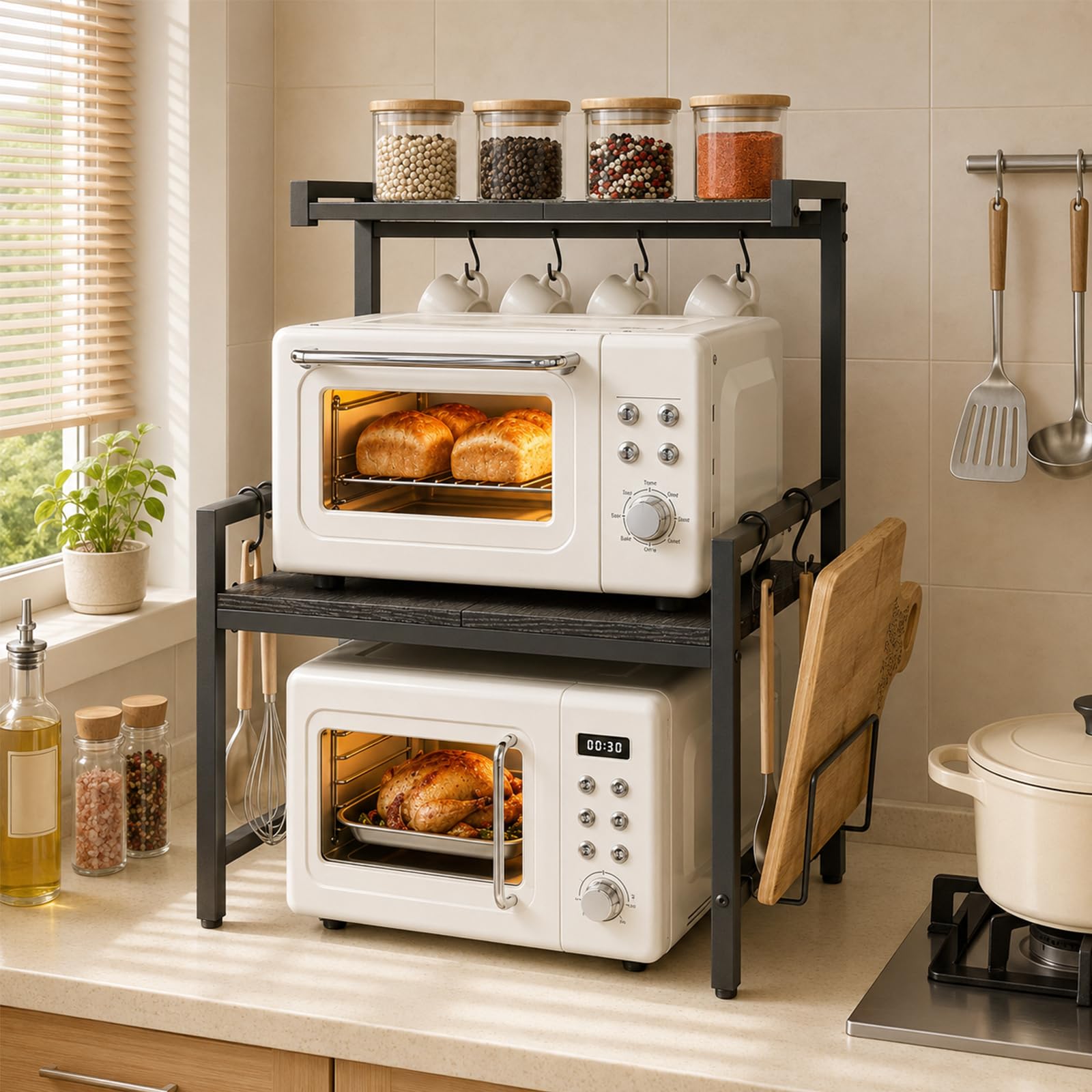 MAHANCRIS Microwave Shelf, Microwave Stand, Over Microwave Shelf Unit