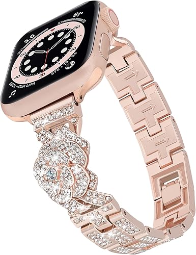 Miniatura 7 de V-MORO Pulsera brillante compatible con Apple Watch Band de 1.575 pulgadas, 1.496 pulgadas, 1.614 pulgadas, para mujer, diamantes elegantes