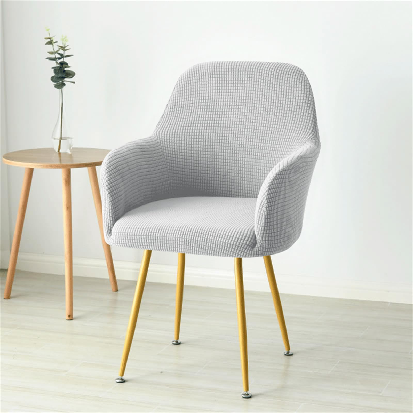 Housse de Chaise avec Accoudoirs, Polyester Extensible Couvre-Chaise Lavable Anti-Tache pour Salle à Manger, Mariage, Banquet et Décoration Intérieure (Style 4,Lot de 4)