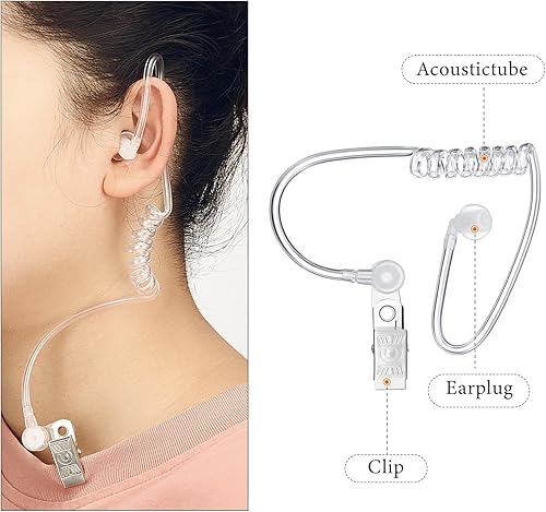 Miniatura 3 de Gejoy Paquete de 4 auriculares espía para disfraz de agente, accesorio de seguridad falso, accesorio de oído de servicio secreto, accesorios de