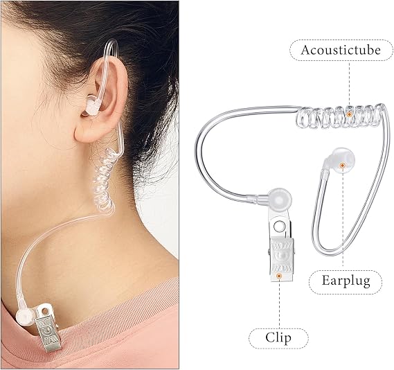 Gejoy 4 Pcs Clear Spy Security Earpiece Fake Agent Costume Props