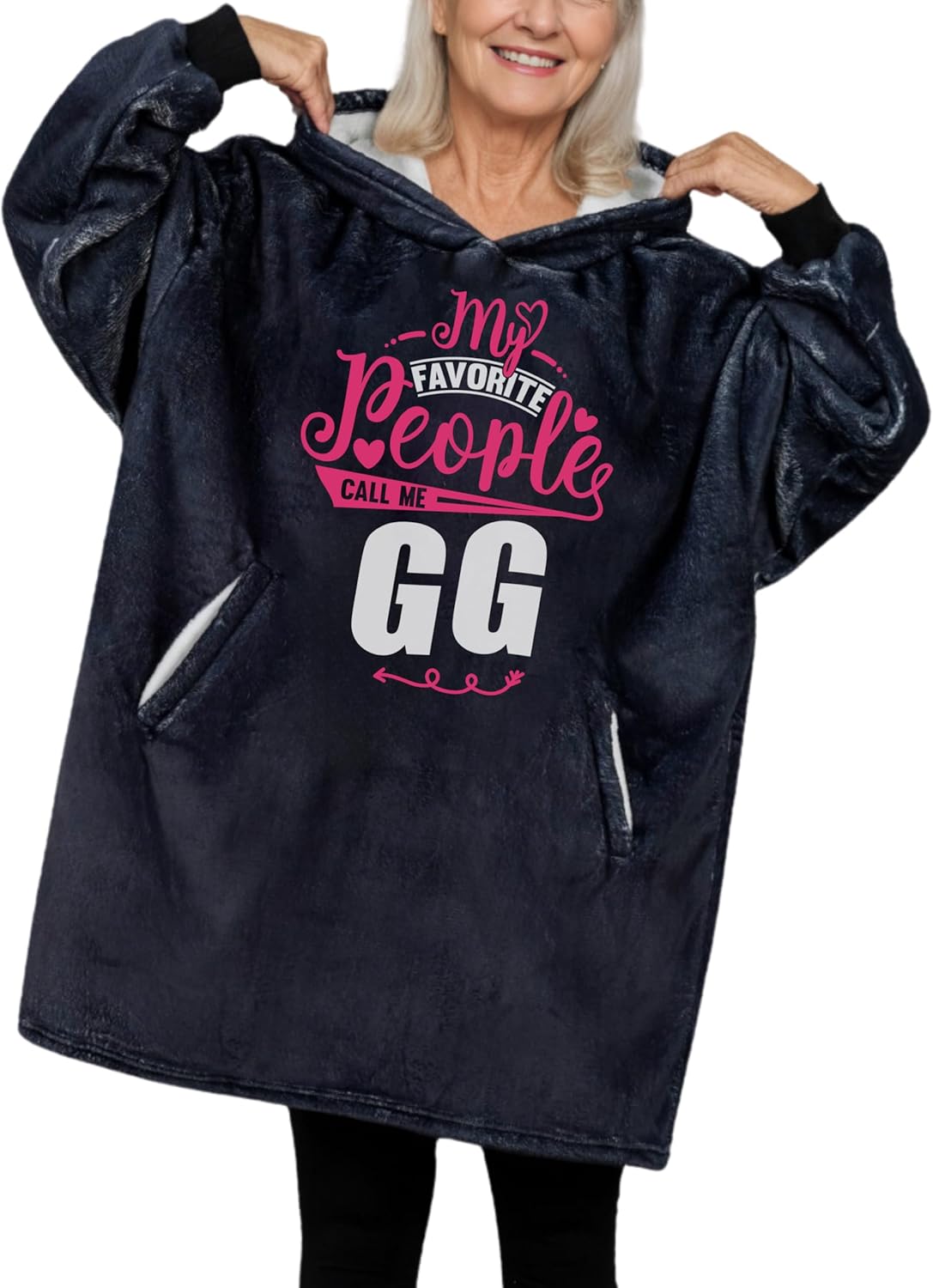 GG Gifts for Grandma, for Mother's Day, Wearable Blanket Hoodie, Oversized Hooded Blanket, Cozy, Warm, One Size - Call Me