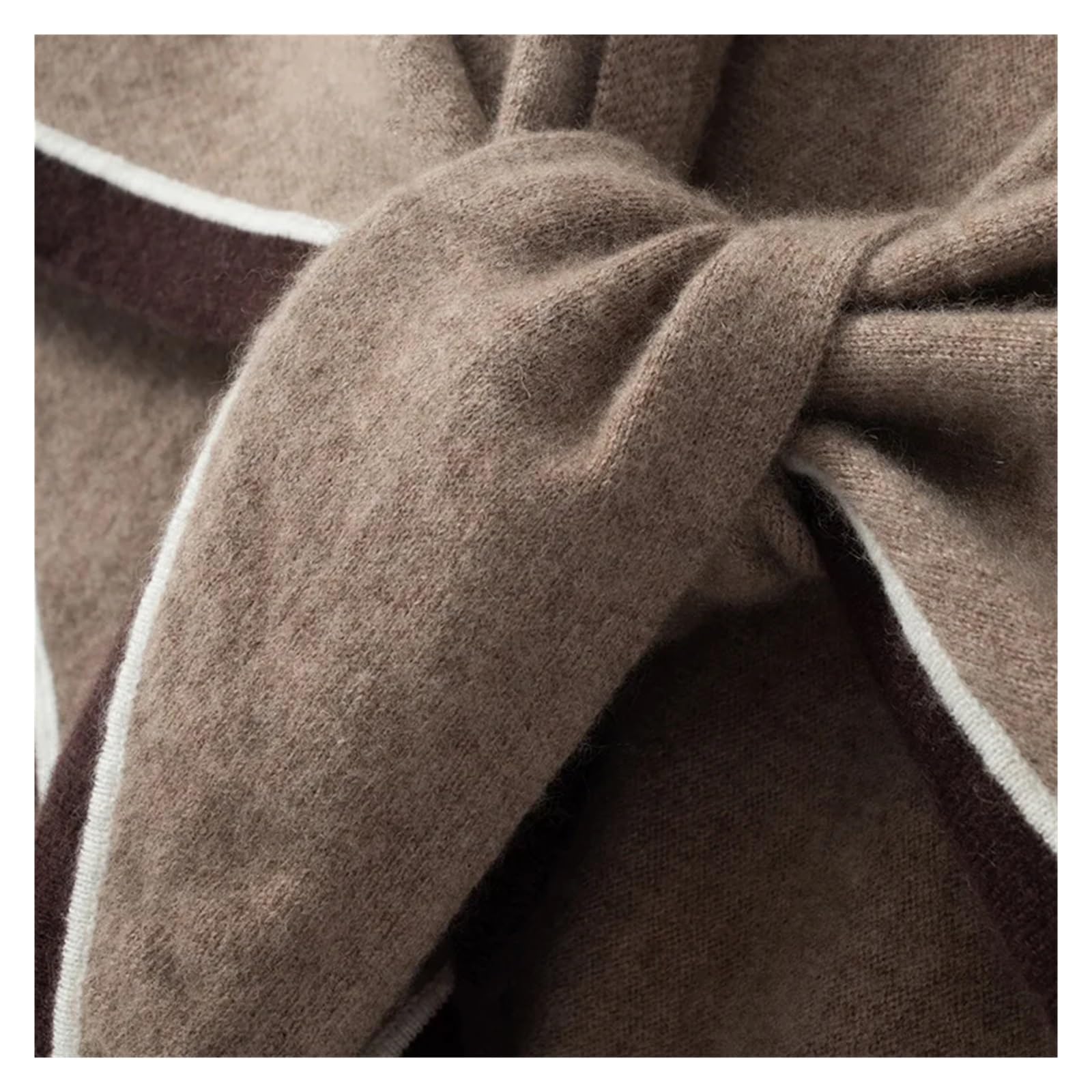 Chal de Punto Chal de Punto de Lana de Cachemira for Mujer, Chal con Cuello Falso, protección de Hombros con Aire Acondicionado for Verano, Bufanda Gruesa y cálida for Columna Cervical(Camel)