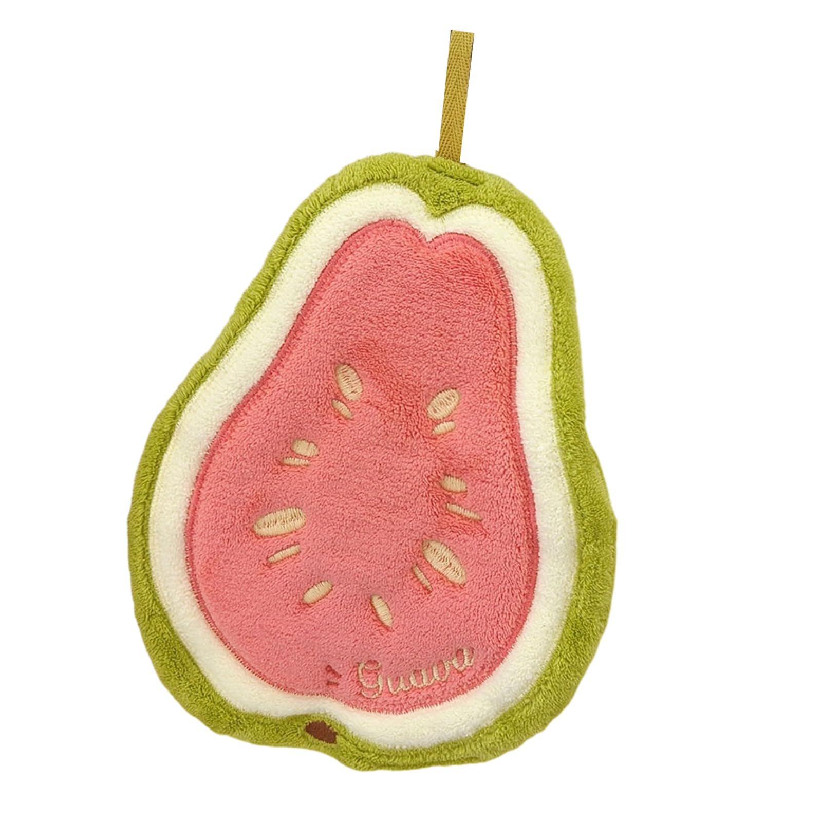 Fruit Hand Towels with Loop Coral Fleece Kitchen Towel Soft Absorbent Plush Hand Drying Cloth for Bathroom Family Home Sink Washcloth Loop Towel Nursery Plush Drying Cloth Home Bathroom Washcloth