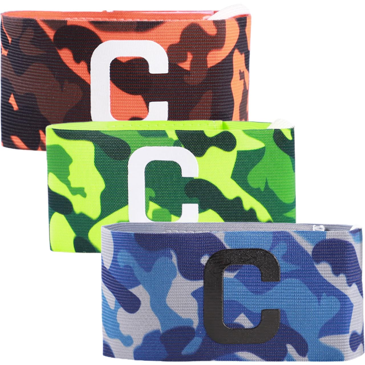 Mipcase 15pezzi Bracciali Regolabili Per Sport Fasce Elastiche Traspiranti Per Calcio Armband Visibile Per Attività All Aperto Di Colori Camo Arancione
