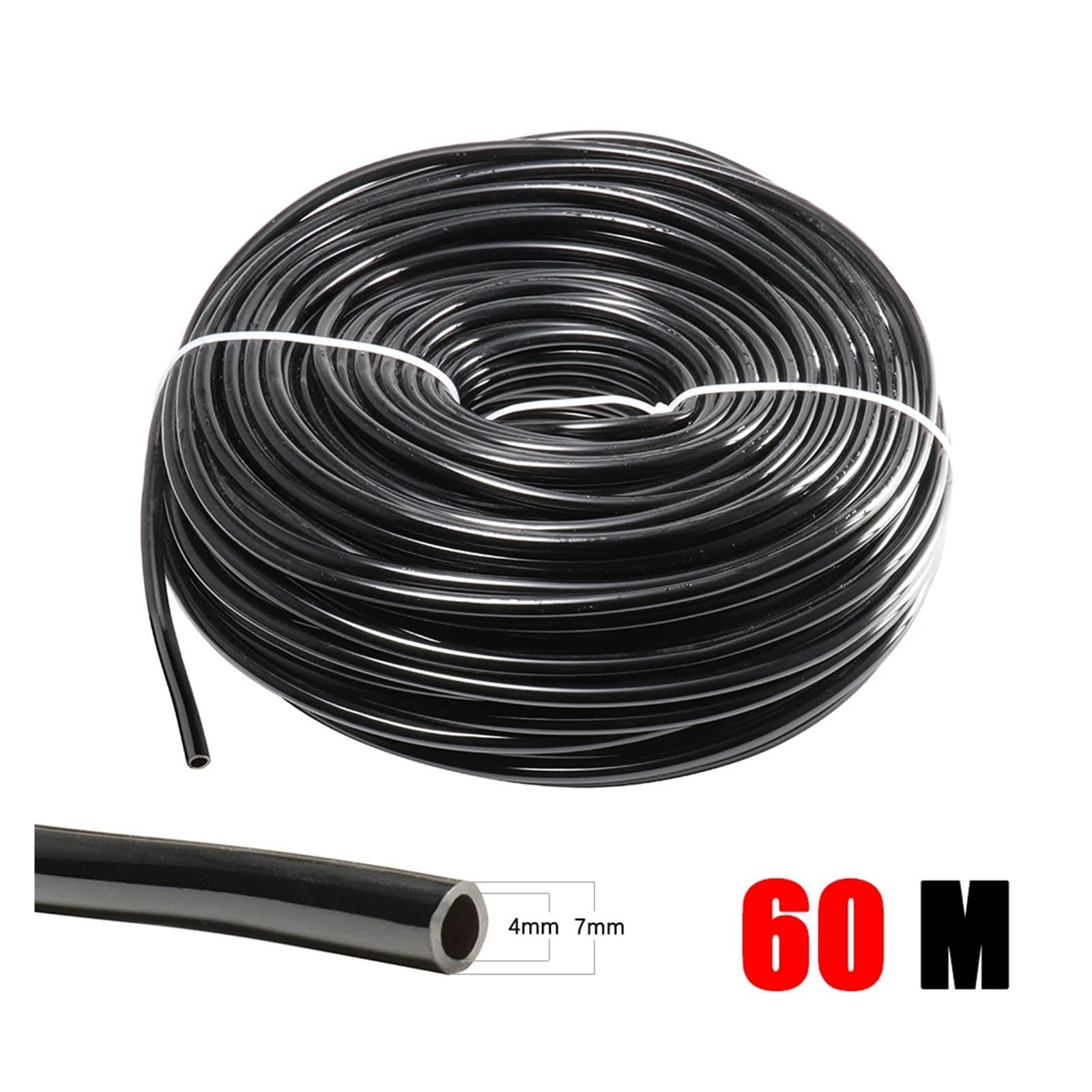 Tubo de microirrigación de PVC de 4/7 mm for sistema de goteo de jardín | Tubería de microirrigación for sistemas de riego de bonsáis en invernaderos.(60M)