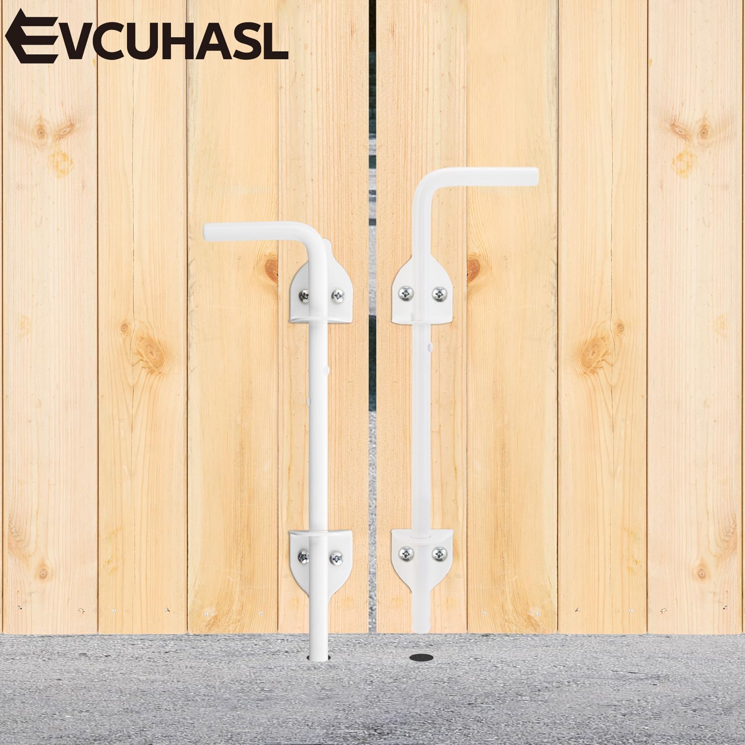 12" Cane Bolt Heavy-Duty Drop Rod for Gate, Gate Ground Latch for Wooden Fences Metal Gates Doors, Metal Gates Doors Stopper for Gate Ground, Wrought Iron Gate Latches, White Finish(1 Pack)