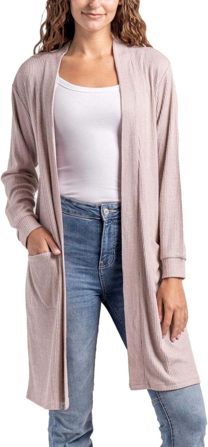 Hello Mello Lounge Cardigan Classic Soft Lightweight Open Front Sweater for Women, Girls