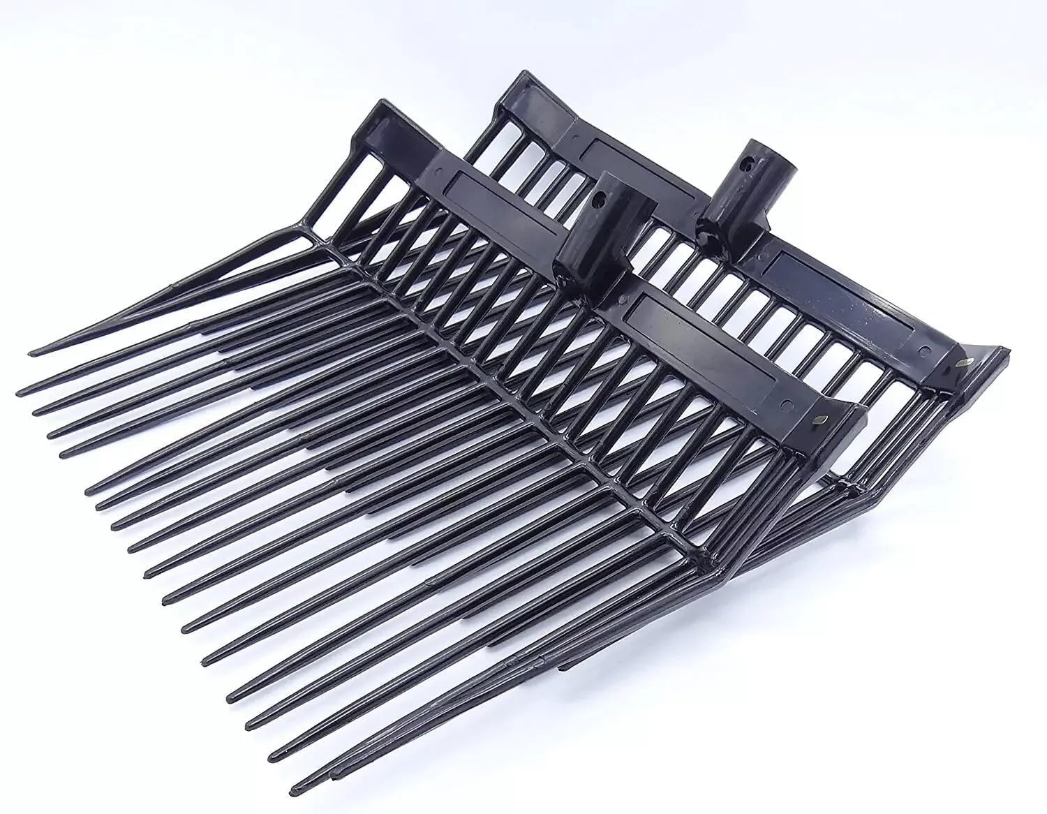 (1) Heavy-Duty Polycarbonate Manure Fork Head (.9" Hole) , Black, USA-Made, Lightweight Replacement Pitchfork Scoop for Stable Cleaning