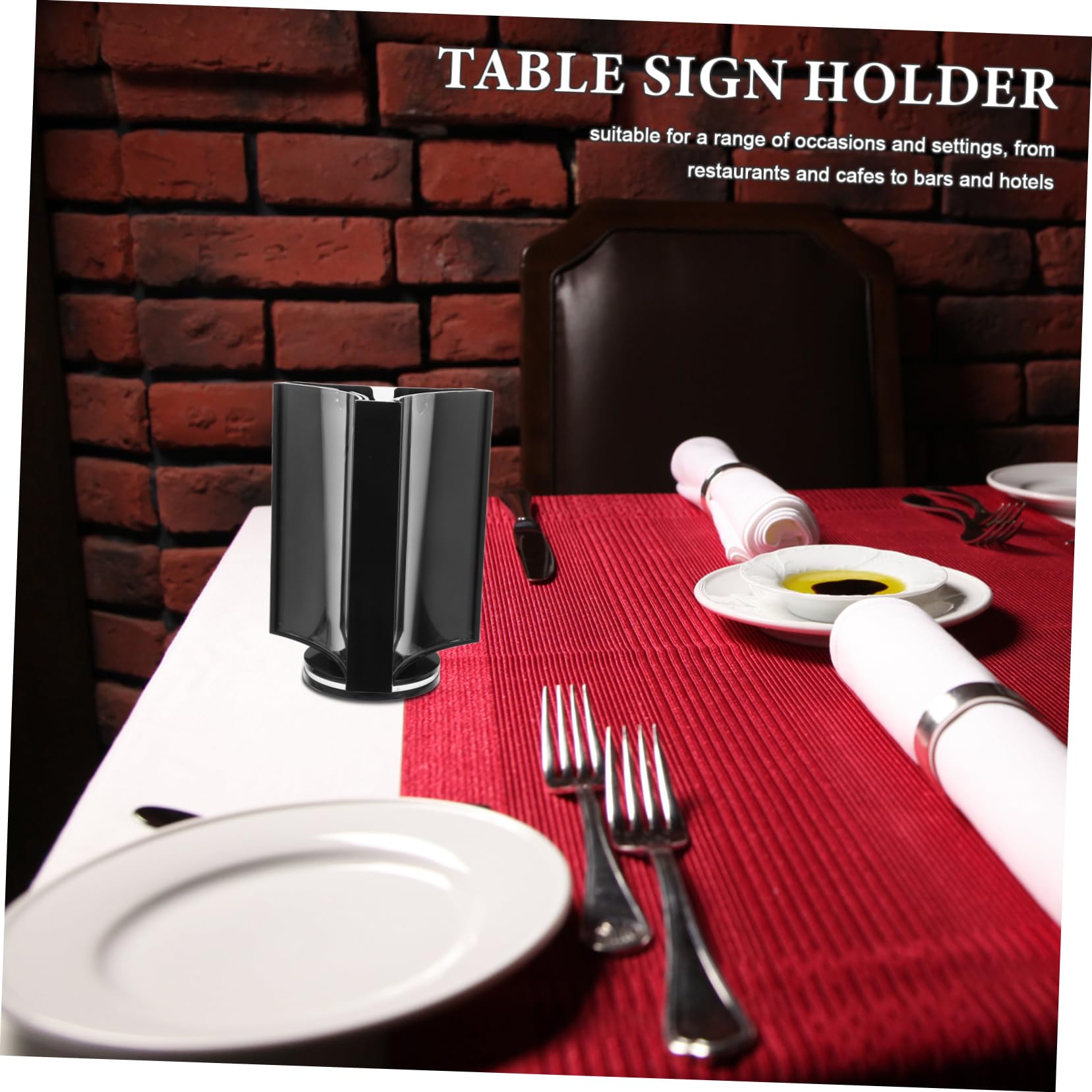 ABOOFAN Soporte de Menú Giratorio de Acrílico Transparente para Mesa Expositor Vertical de Paneles para Restaurantes Bares y Clubes Soporte para Carteles y Menús de Mesa