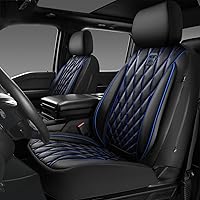 Vista 33 de CAR PASS Piping - Fundas de asiento delantero de automóvil de piel sintética de lujo, impermeables, antideslizantes, compatibles con reposabrazos