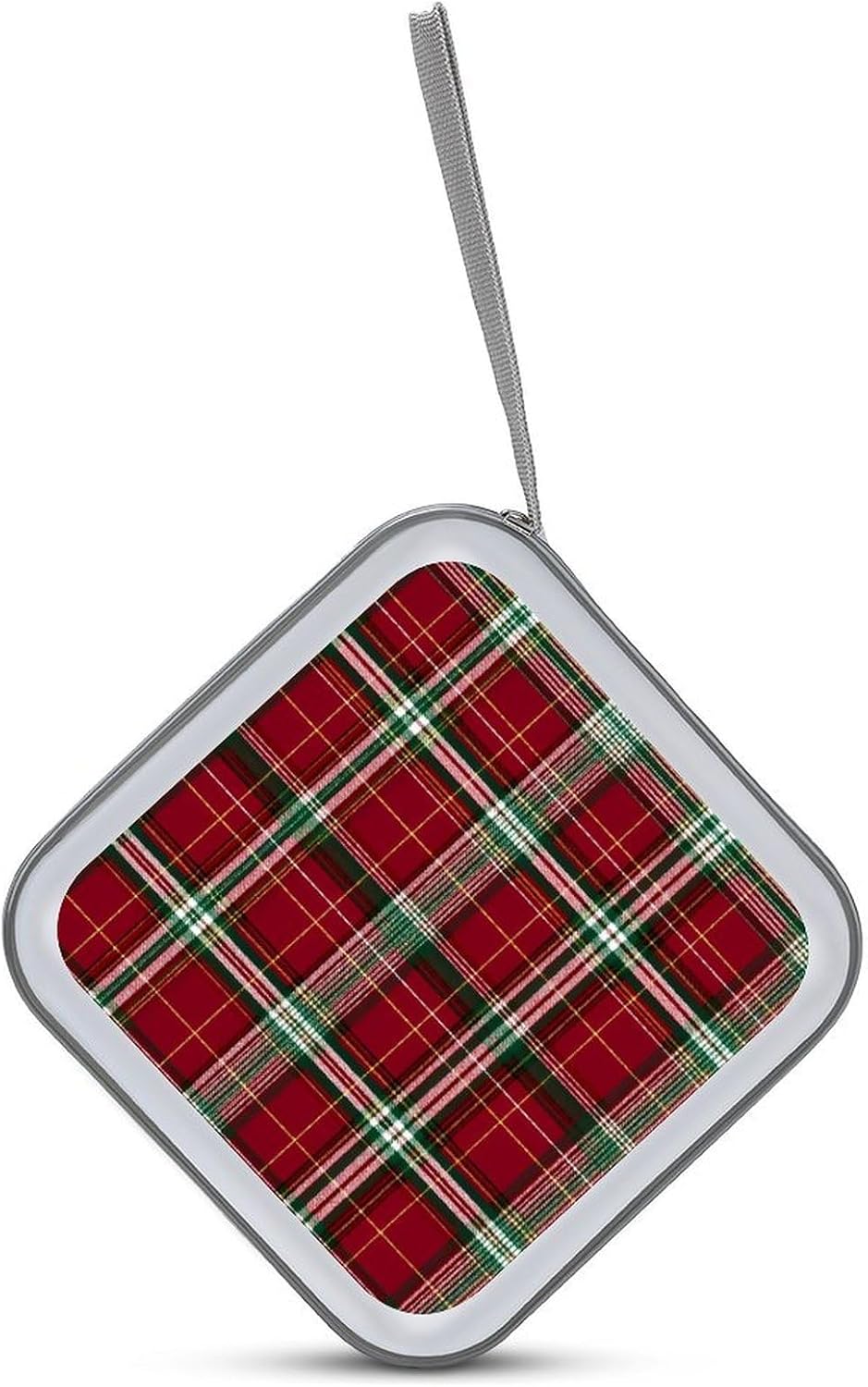 Red And Green Tartan Pattern Modern CD Cases Bag Storage Binder 40-Capacity