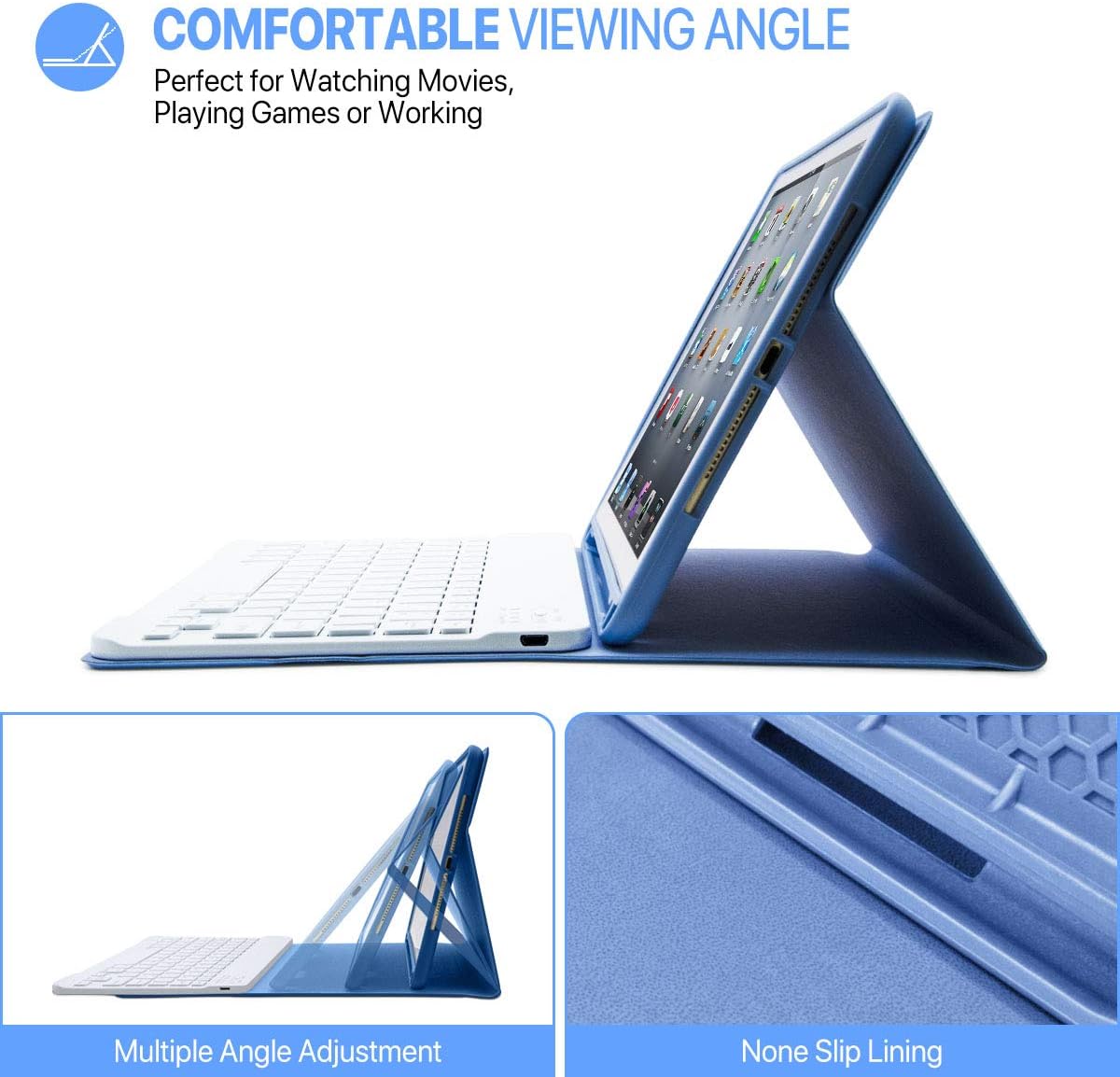 Crazy Clearance iPad 9.7 Keyboard Case for iPad 6th Generation 2018, iPad 9.7 5th Gen 2017, iPad Air 1, iPad Air 2 Case with Keyboard, Pencil Holder,Bluetooth Wireless Detachable Keyboard 9.7 inch iPad Cover