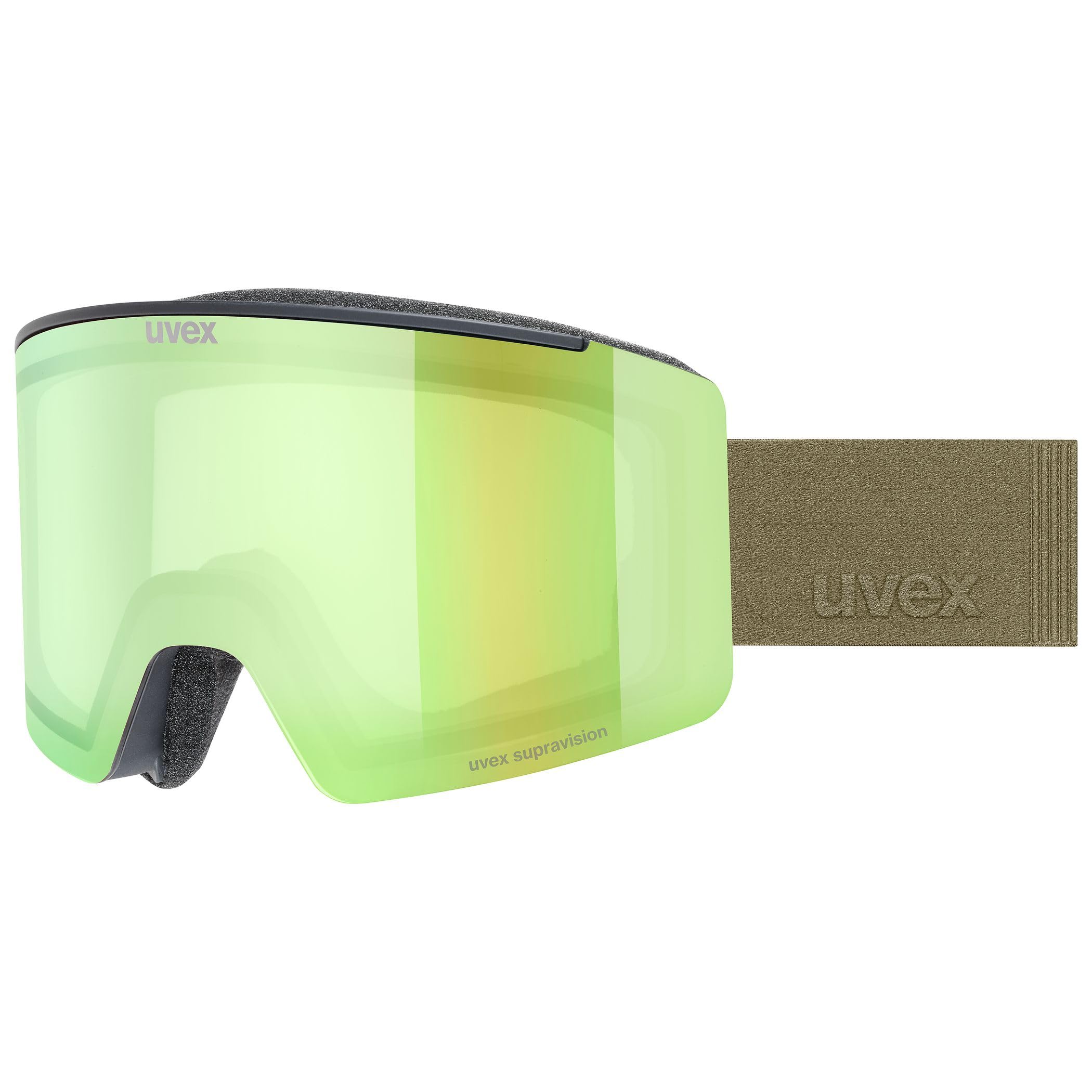 Uvex Unisex-Adult, ignite FM ski goggles, black matt/mirror green, one size