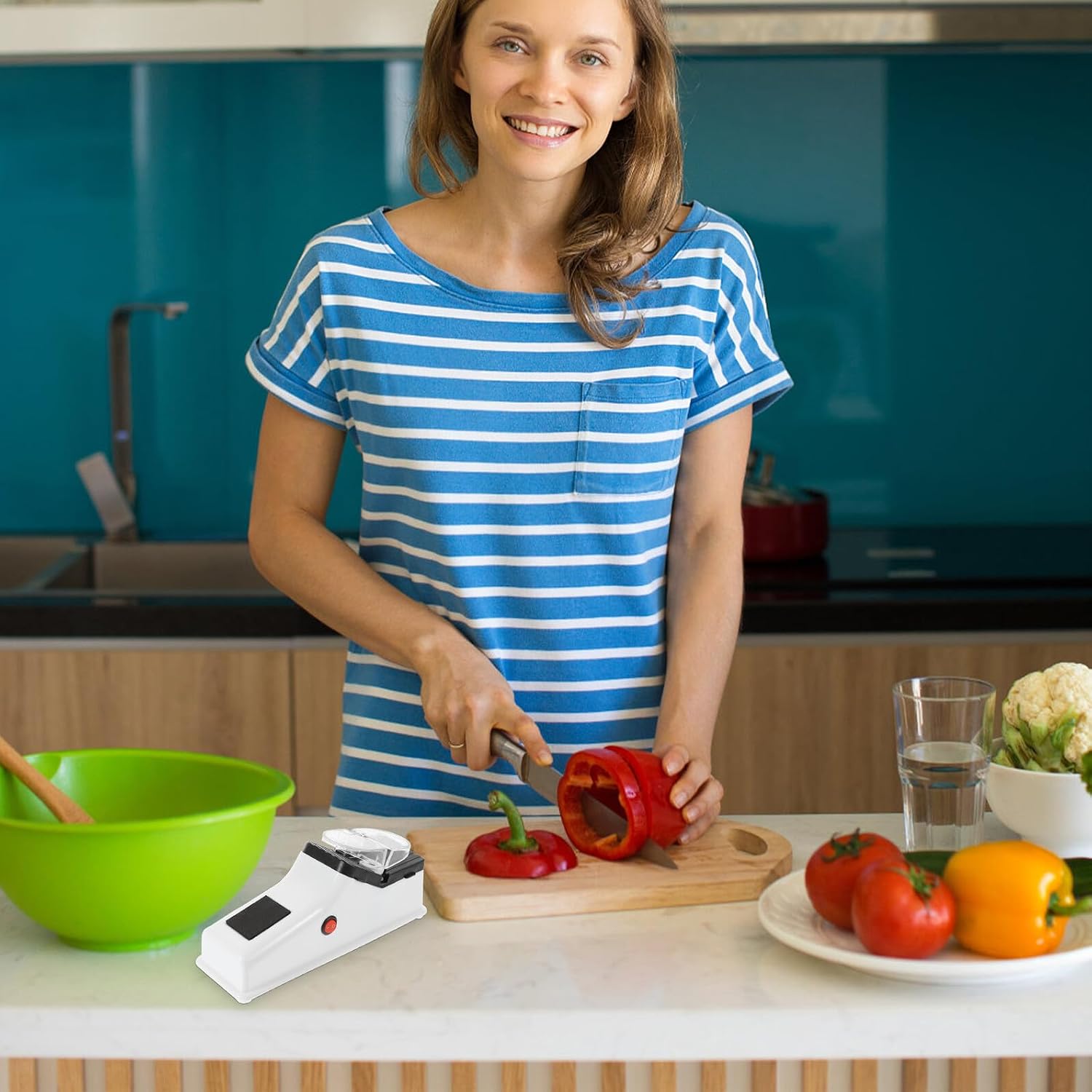 Electric Knife Sharpener USB Powered Fast Polishing Kitchen Tool Start Suitable for Stainless Knives Home and Restaurant Use