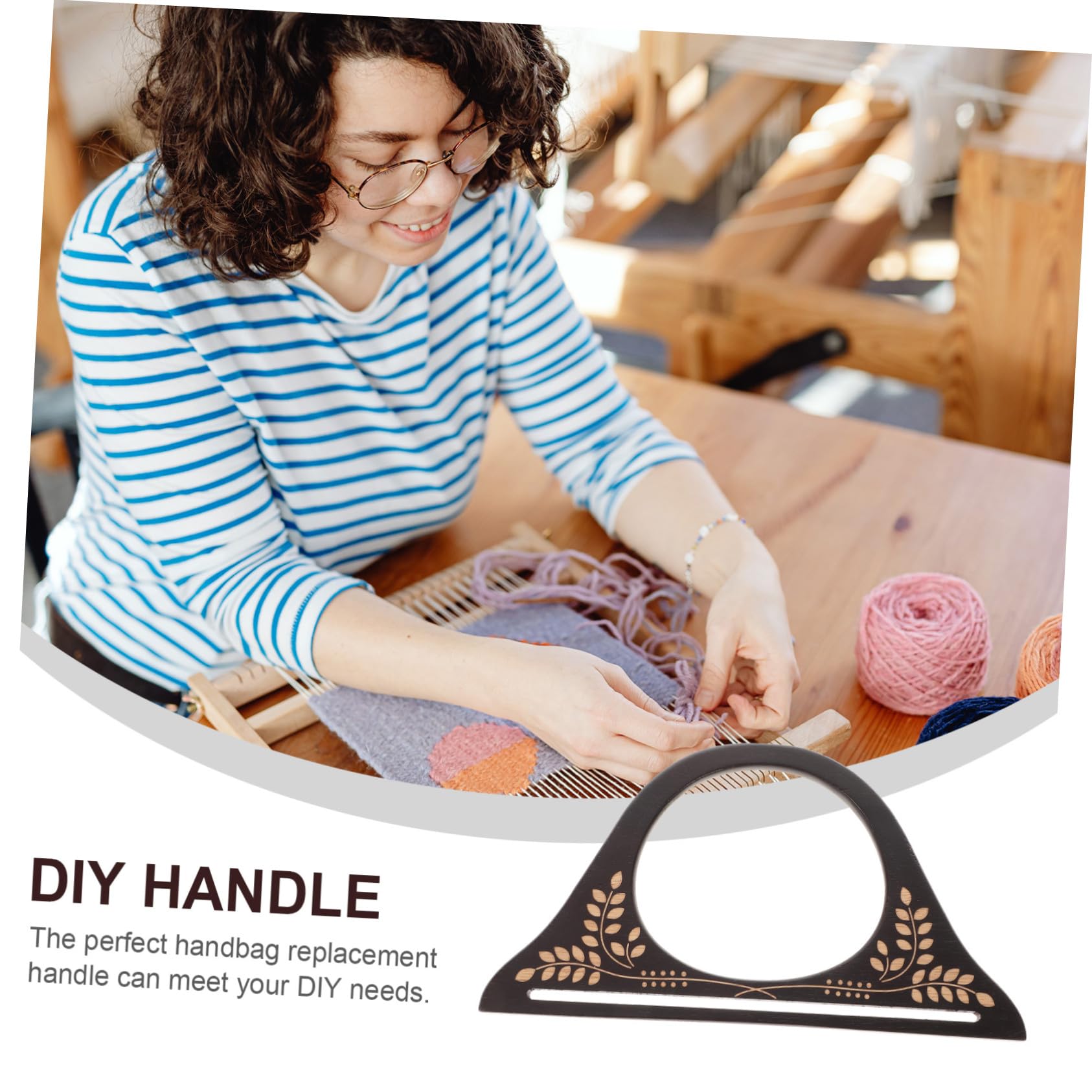 4 Piezas Asas de Madera Forma de D para Bolsos Mango de Repuesto para Bolsos de Paja y Ganchillo Accesorio DIY Vintage de Marrón Marrón