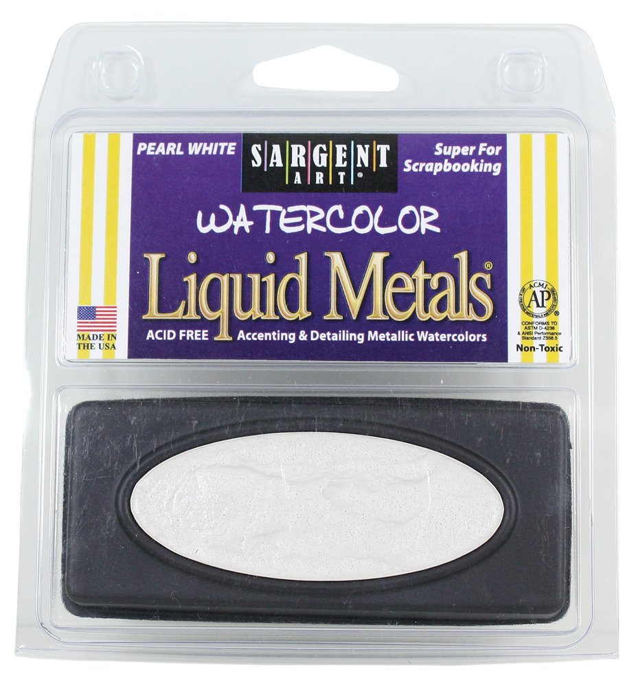 Sargent Art66-8071 1-Count Oval Liquid Metal Watercolors, Pearl White