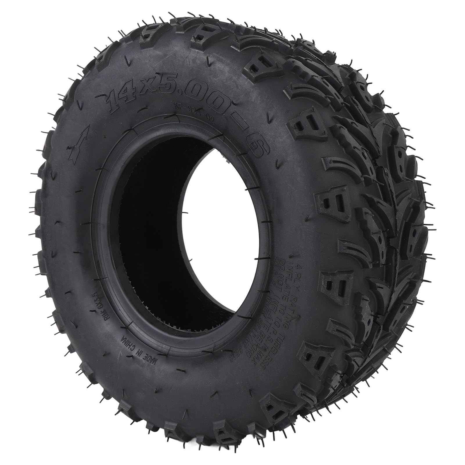 14x5.006 Pneumatico per Ruota Anteriore con Cerchio in Gomma, Elevata Durata per ATV, Quad, Fuoristrada, Go Kart, Carrello da, Mini Bici, Maneggevolezza Migliorata su Fango,