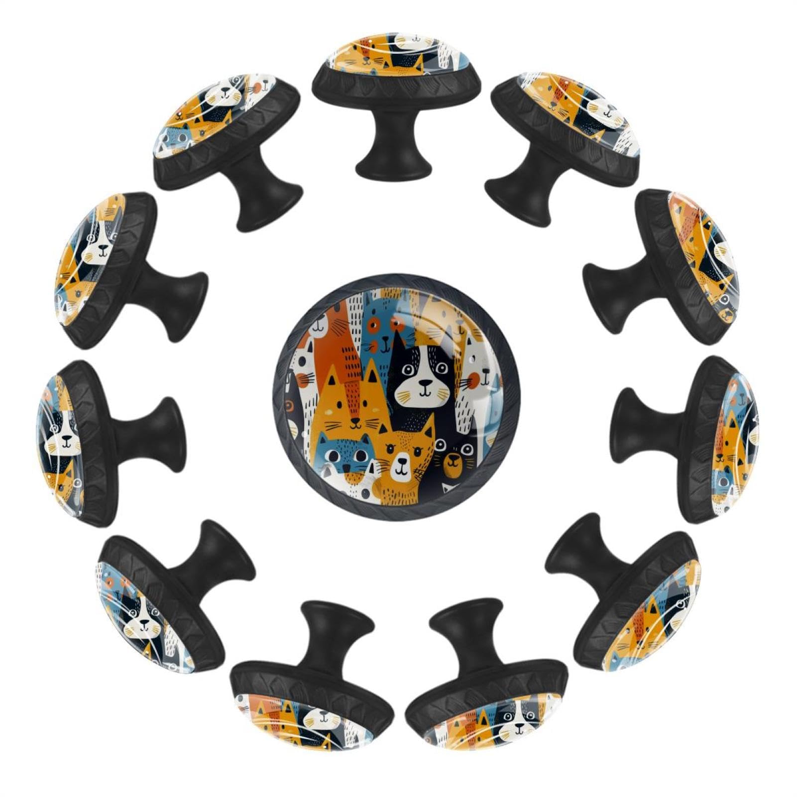Boutons d'armoire ronds par 12 pour tiroir de commode et cuisine