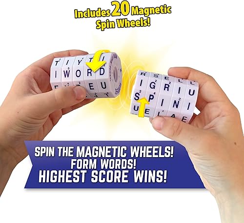 Miniatura 3 de Geospace Word Spin Deluxe Family Edition para adultos y niños  El galardonado juego de palabras magnético con 20 ruedas giratorias magnéticas,