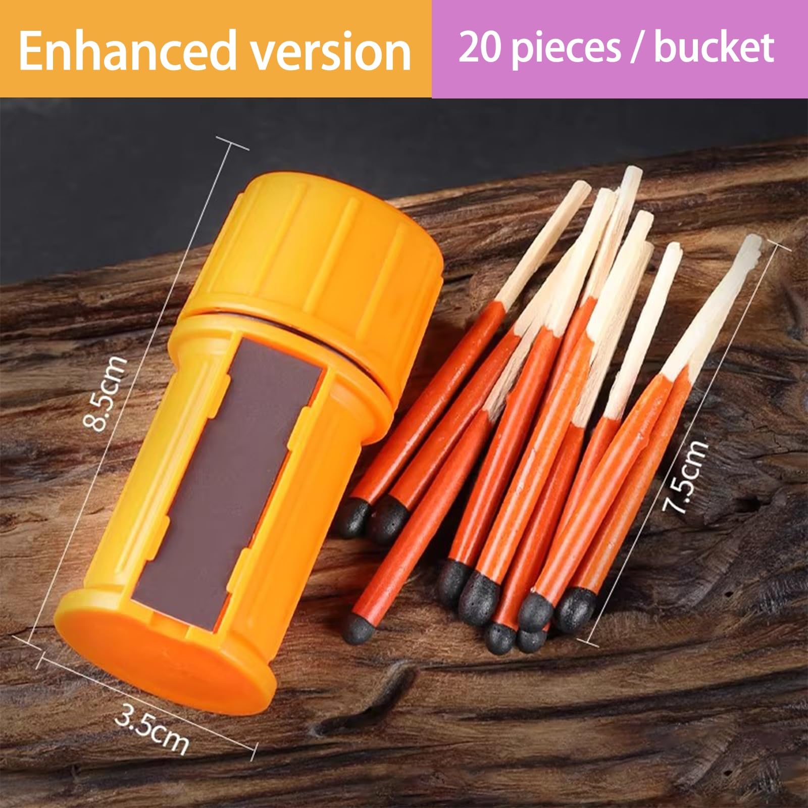 Stormproof Matches Streichhölzer Wasserfest, Sturmstreichhölzer Überallzünder Outdoor Storm Proof Zündhölzer Nicht Ausgehen, 2026 Wasserfeste Match Kit für Wandern Camping(10 Box = 200 Sticks)