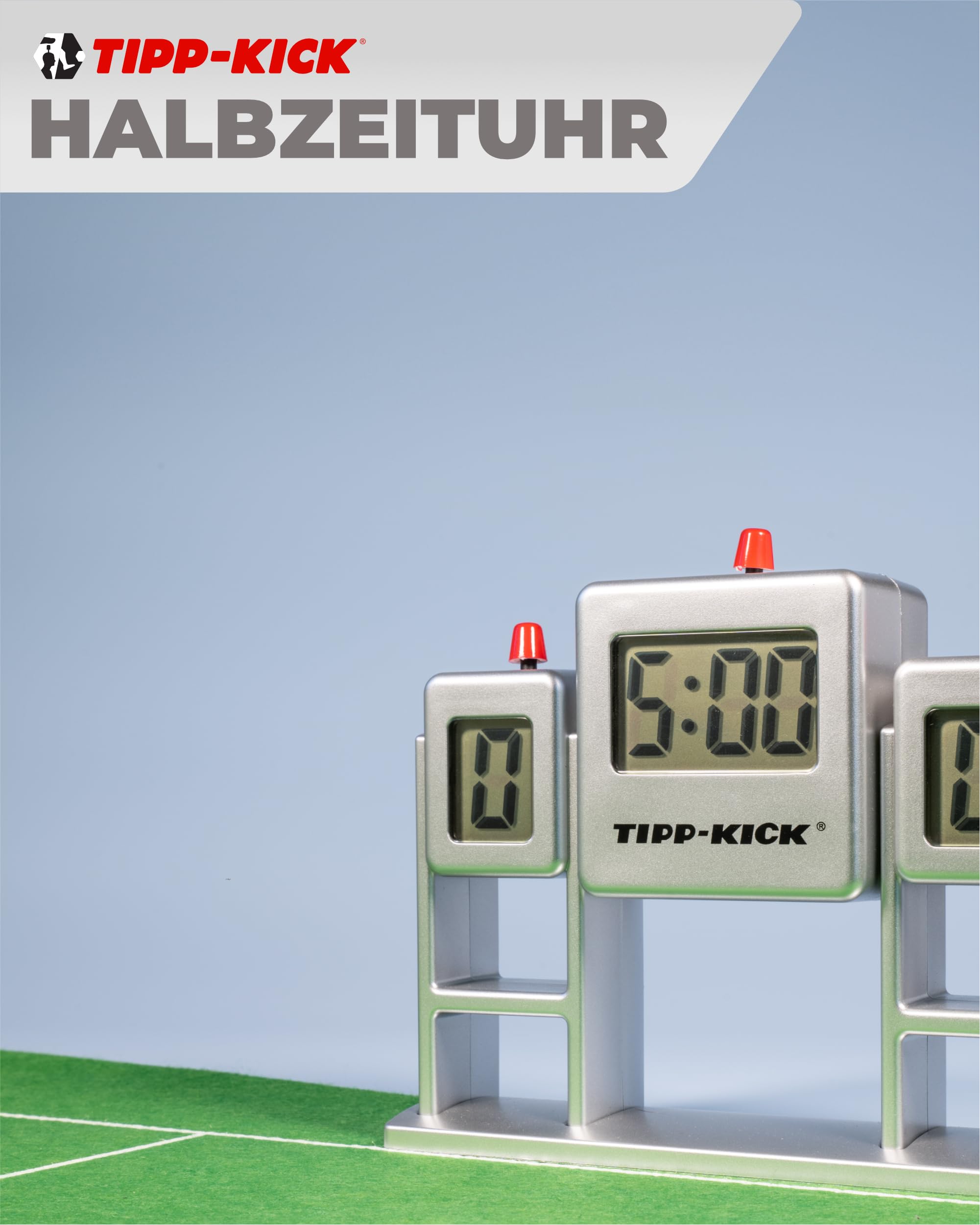 TIPP-KICK Halbzeituhr mit Toranzeige & Soundfunktion grau - Anzeigetafel für Fußball-Spiel, Original Zubehör