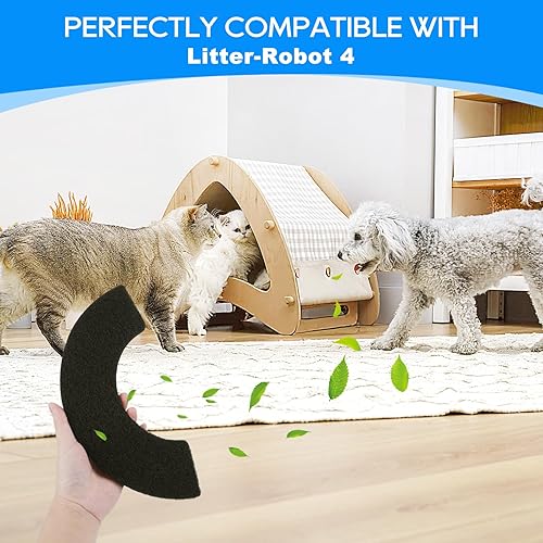 Miniatura 2 de Cunina Paquete de 8 filtros de carbono para Litter-Robot 4, filtro de caja de arena de carbón activado compatible con Litter-Robot 4 filtros de caja