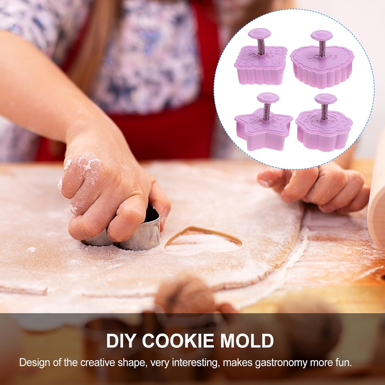 8Pcs Thanksgiving Biscuit Mold Food-safe PP Plastic Cookie Fondant Cartoon Design DIY Baking Tools for Holiday Parties and