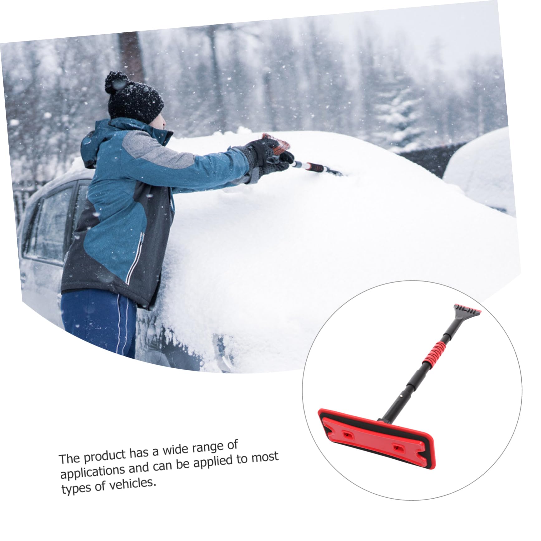 BESTonZON Raschietto Ghiaccio Spazzola Neve Auto Raschietto Ghiaccio e Spazzola Neve Strumento Pulizia Invernale Tergicristallo Staccabile