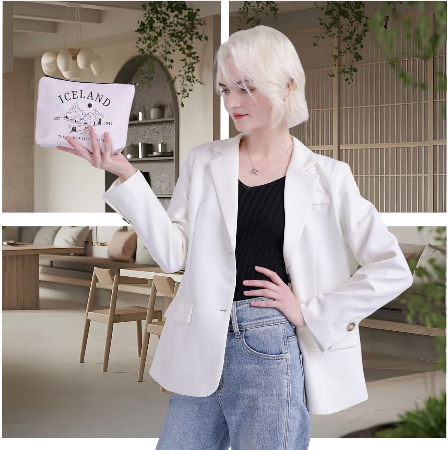 VAMSII Iceland Makeup Bag Iceland Lover Gift Iceland Visiting Gift Iceland Vacation Gift (ICELAND 1944) - Image 3