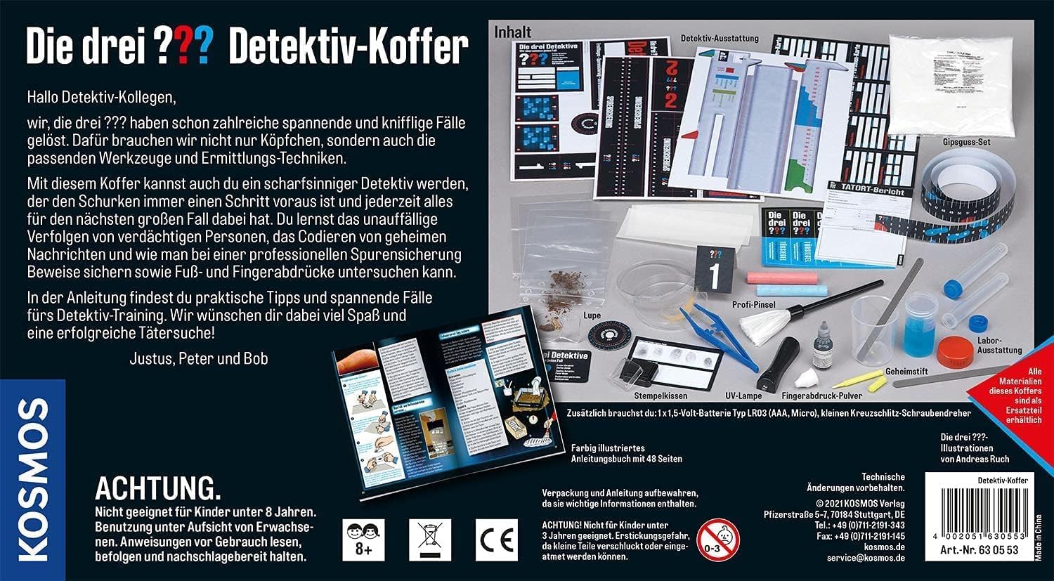 Franckh -Kosmos Die DREI ??? Detektiv-Koffer + Fingerabdrücke Detektiv Set