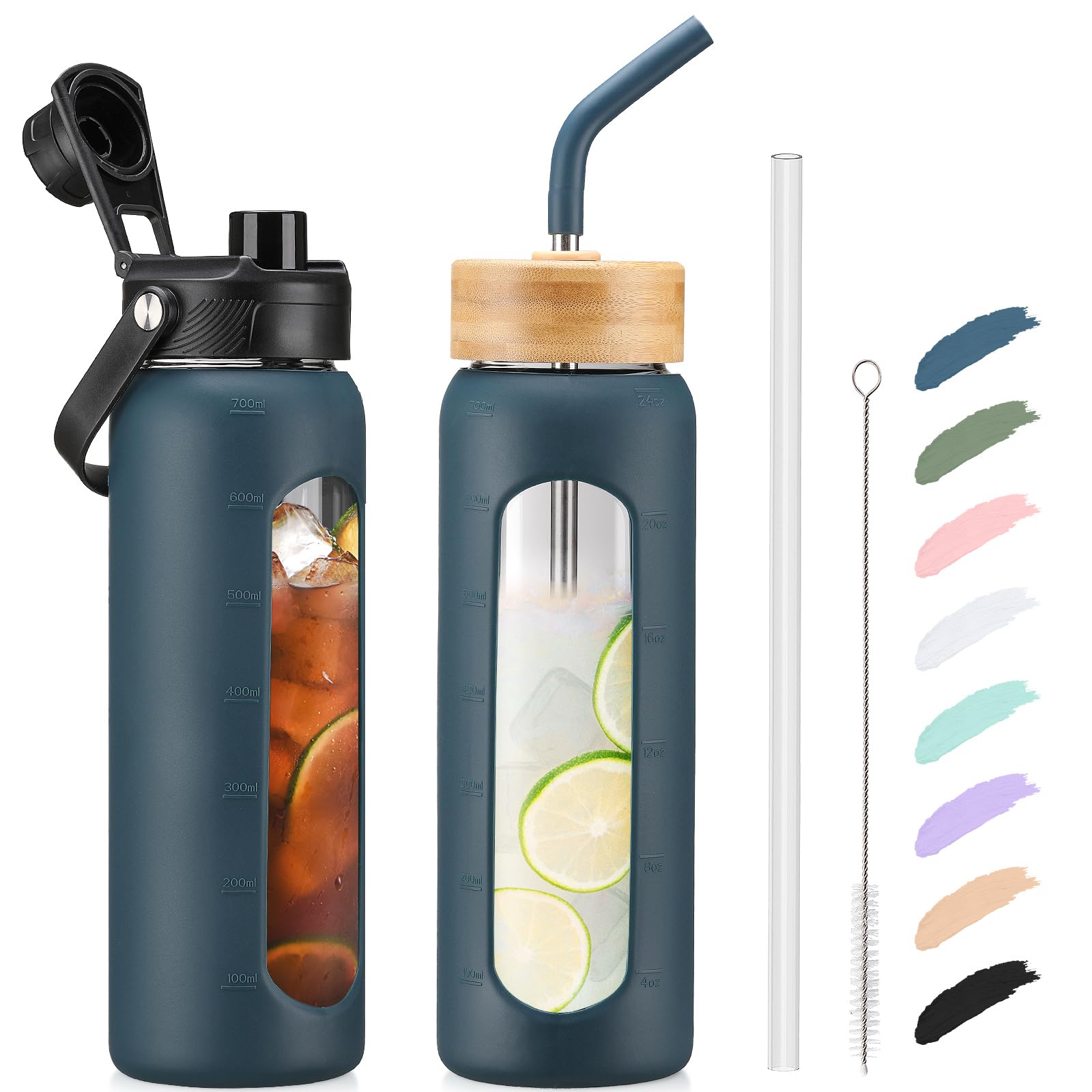 Kodrine Water Bottle with Straw, 24 oz