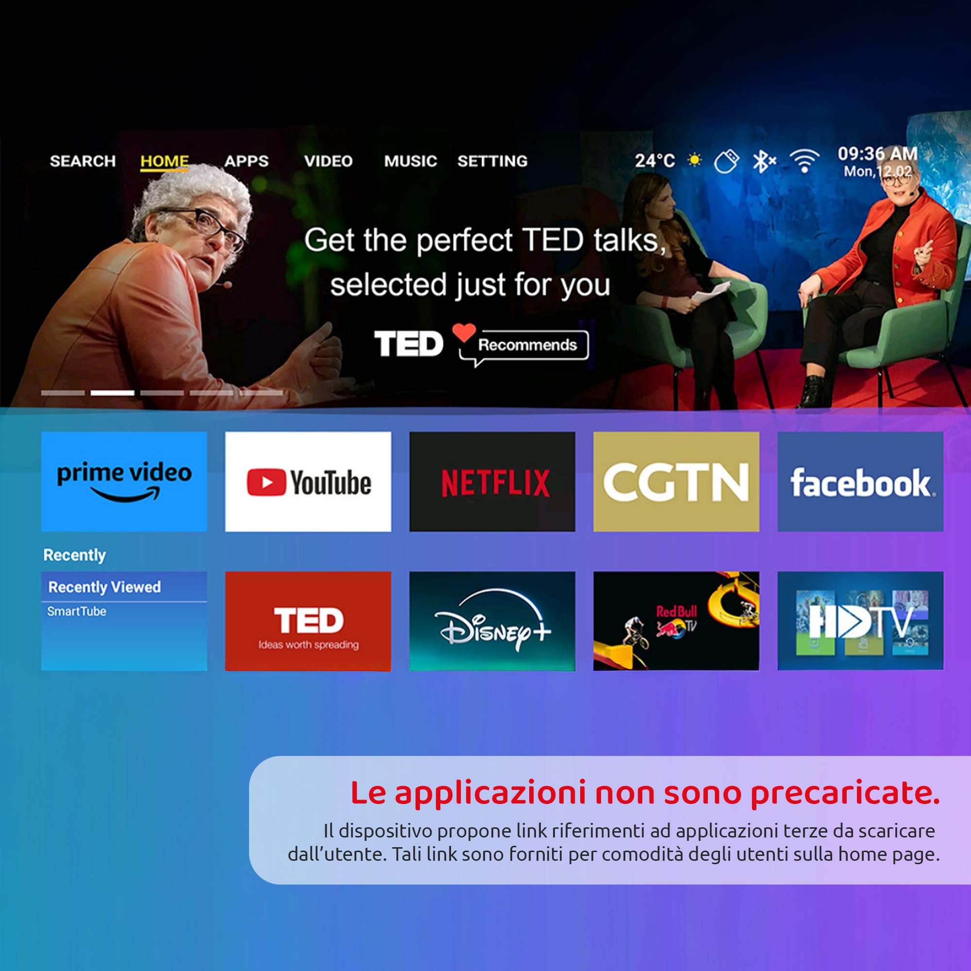 IRRADIO Videoproiettore Smart Full HD 150 ANSI Lumen | Mini Videoproiettore 4K Supporto Full HD 1080P con Android 13 e Auto Focus - Accesso diretto all'App Streaming e WiFi Dual Band