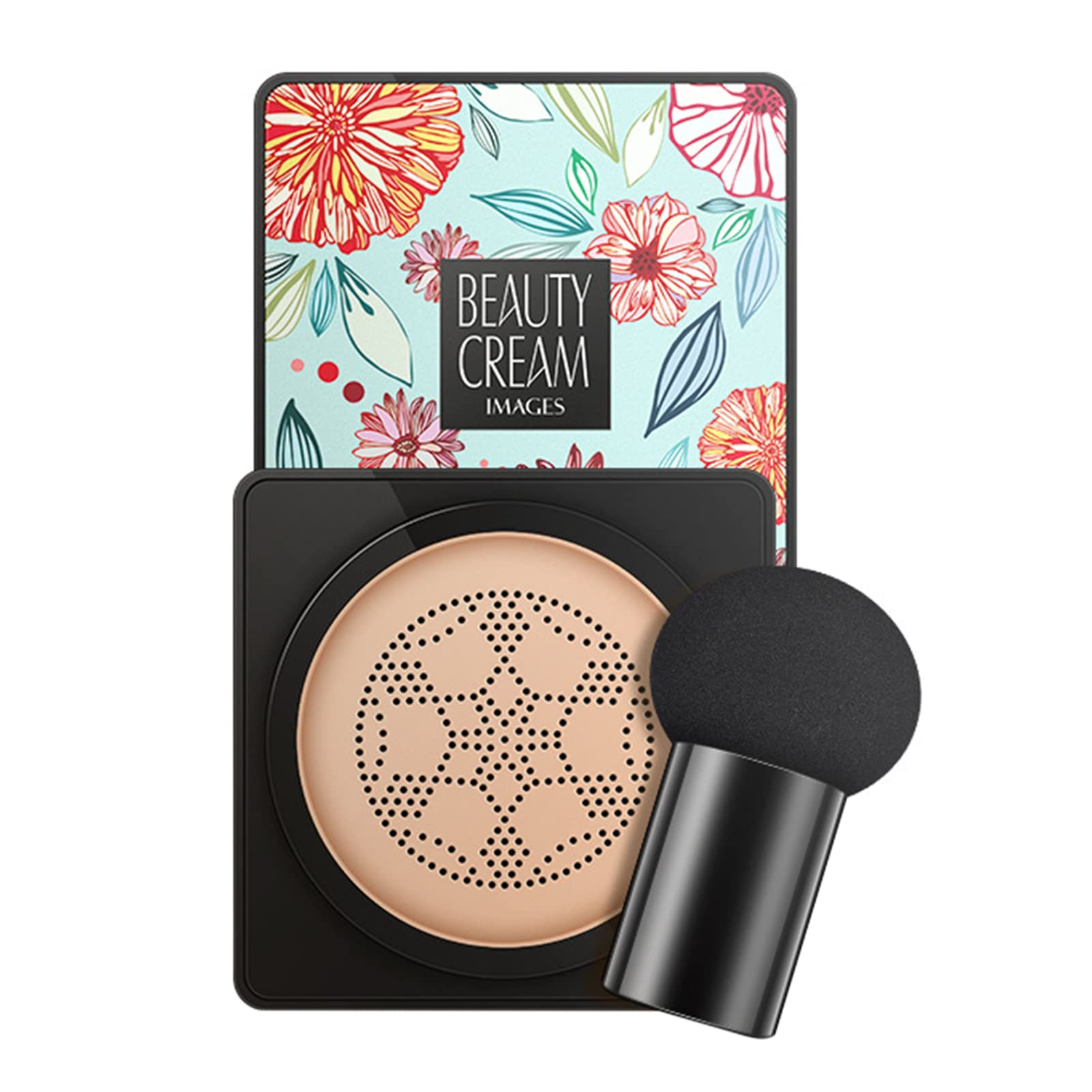 Fawoonu BB Cream, BB C-ream Primer 20g with Mushroom Design P-owder Puff Concealer Makeup Foundation Lasting M-oisturizing Tinted Moisturizer Oil Control Brighten Skin Tone