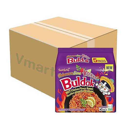 Samyang Noodles Habanero Lime 4.76 oz (paquete de 40) 1 estuche  Sabor de pollo picante Ramen Buldak Bocadillos instantáneos de comida coreana disponible en Yaxa Peru