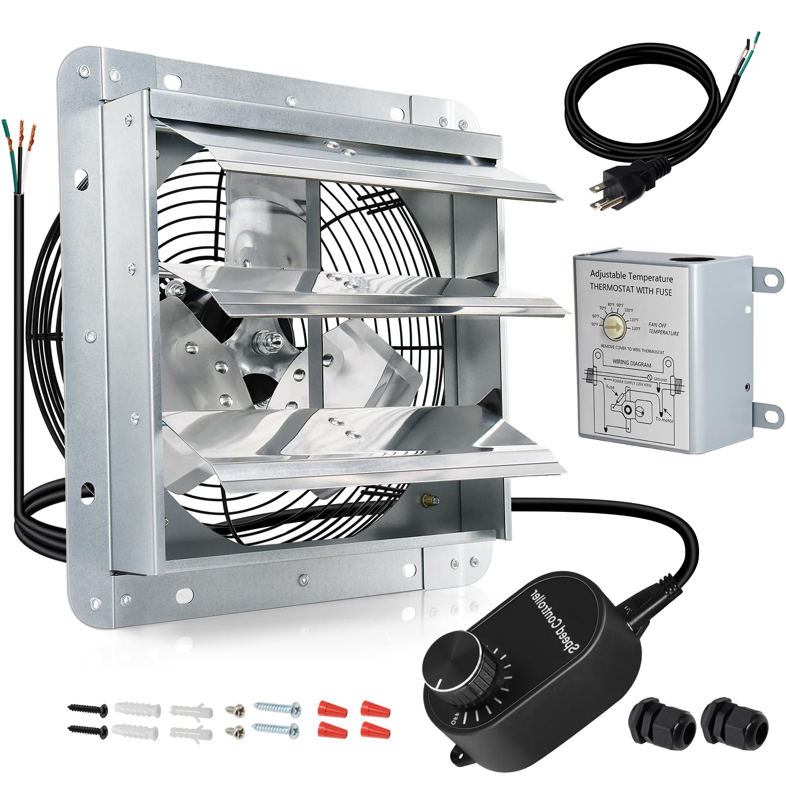 7 Inch Exhaust Fan IPower 7 Inch Wall Mount Exhaust Fan With Shutter ...