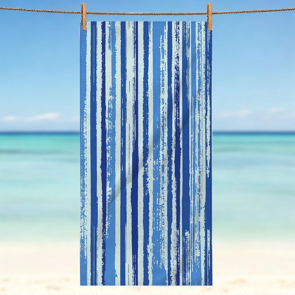 YZQGLHP Lines Microfibre Beach Towel Vintage Beach Bath Towel Quick Drying, Lightweight, Sand-Free, Durable, for Pool, Gym, Camping, Travel Towel 180x200cm