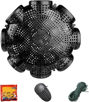 Fish Trap with 8 Holes, Breathable Plastic Crawdad Crawfish Trap, Detachable Portable Fishing Net for Loach, EEL, River Shrimp, Crab