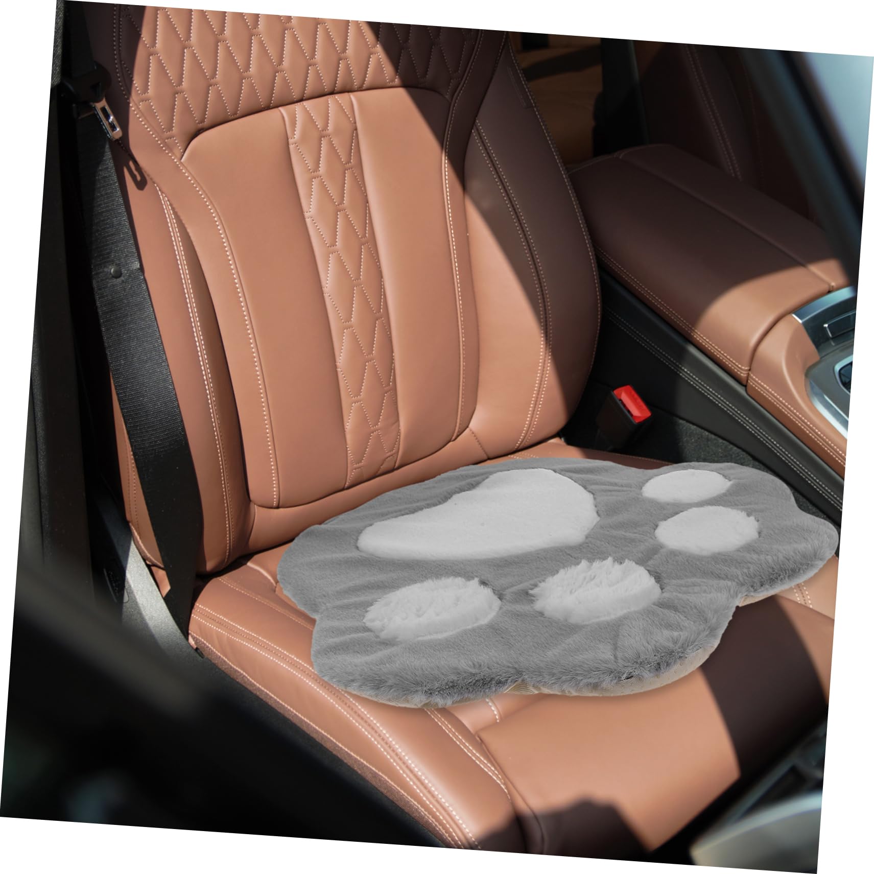 Mikinona Tapis de Siège Auto Mignon Confortable et Respirant Forme Patte de Chat Coussin de Siège de Voiture en Peluche pour Temps Froid en Voiture