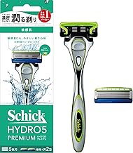 Schick Hydro 5 Premium Sensitive Skin Holder (With Blade + 1 Replacement Blade), Shaving, Razor, Silver