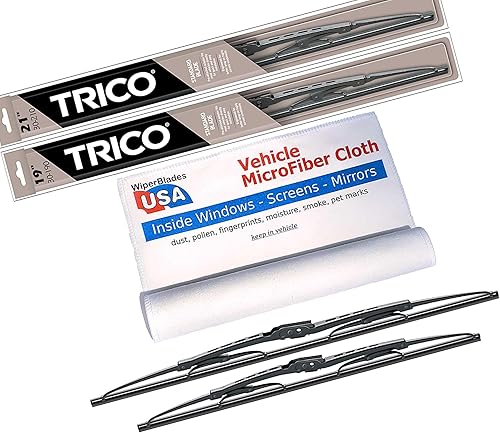 Juego de 2 limpiaparabrisas para Nissan Sentra DriverPass Trico limpiaparabrisas de acero para 1999 con paño interior de microfibra