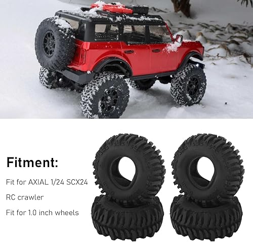 Miniatura 2 de VGEBY Juego de 4 neumáticos de goma RC con absorción de impactos fuerte para 1/24 SCX24 RC Crawler Scx24