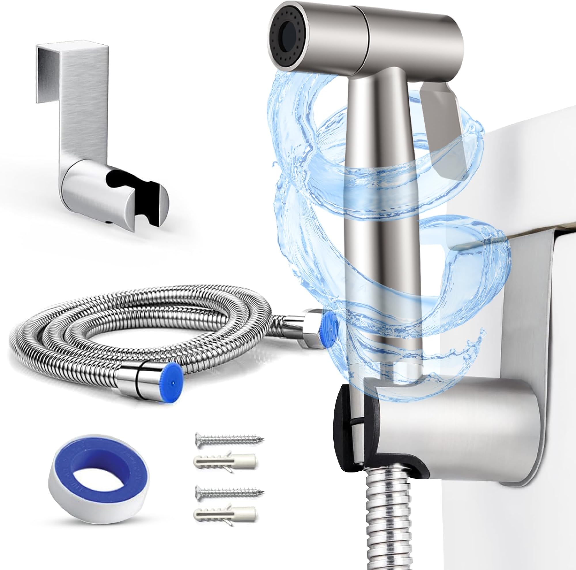 Handheld Toilet Bidet Sprayer, Jet Sprayer Kit, Muslim Shower for Toilet, Shattaf, Stainless Steel Faucet Bidet Sprayer Set, Healthy diaper for Sprayer toilets