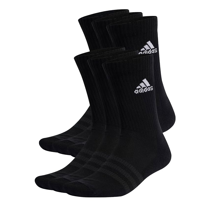 Immagine del prodotto adidas Cushioned Sportswear Crew 6 Pairs Socks Calzini, Black/White, M Unisex - Adulto (Pacco da 6)