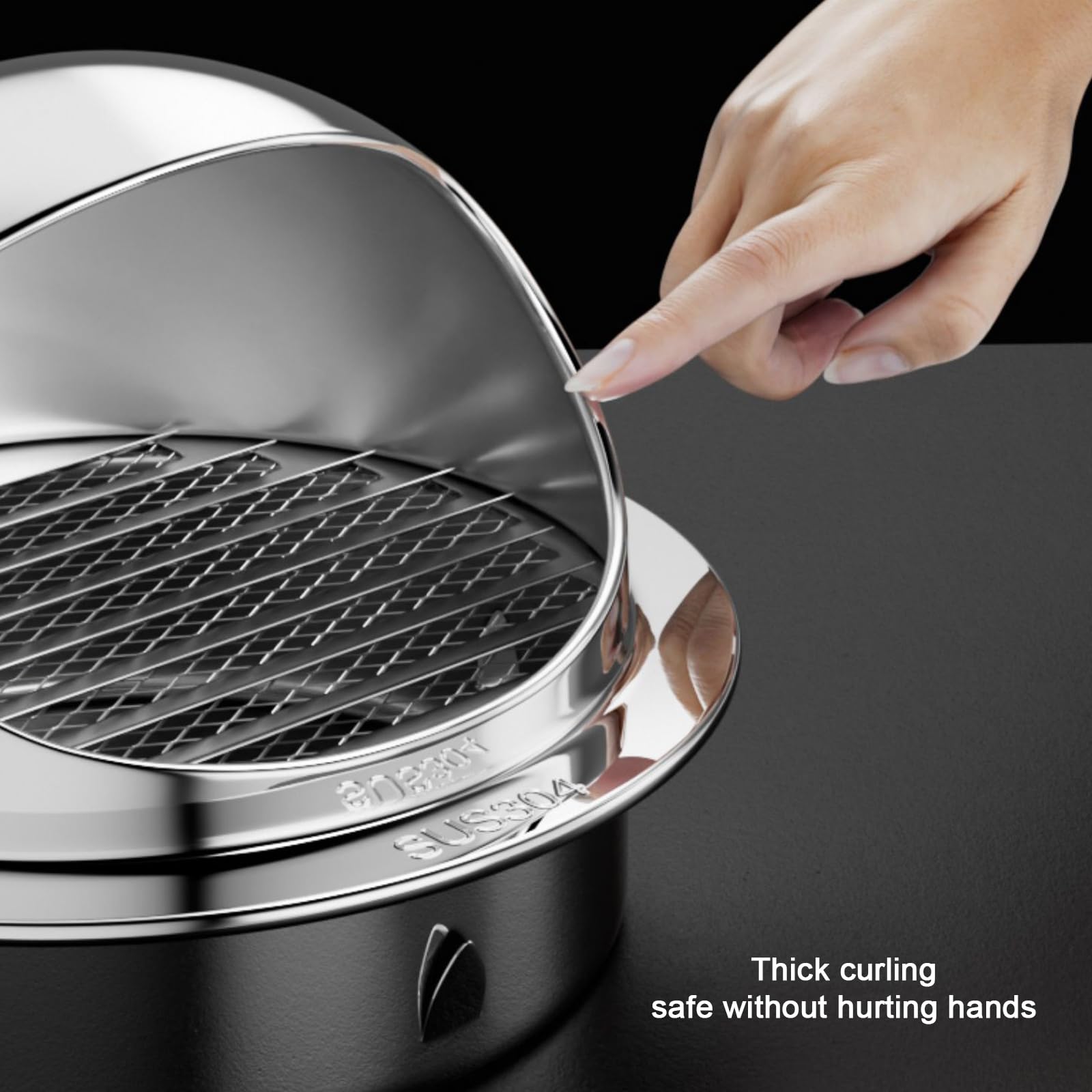 Tapa de chimenea de acero inoxidable 304, cubierta de lluvia para tubo de escape, tapa de ventilación de pared externa, rejilla de parabrisas para campana extractora, protección duradera