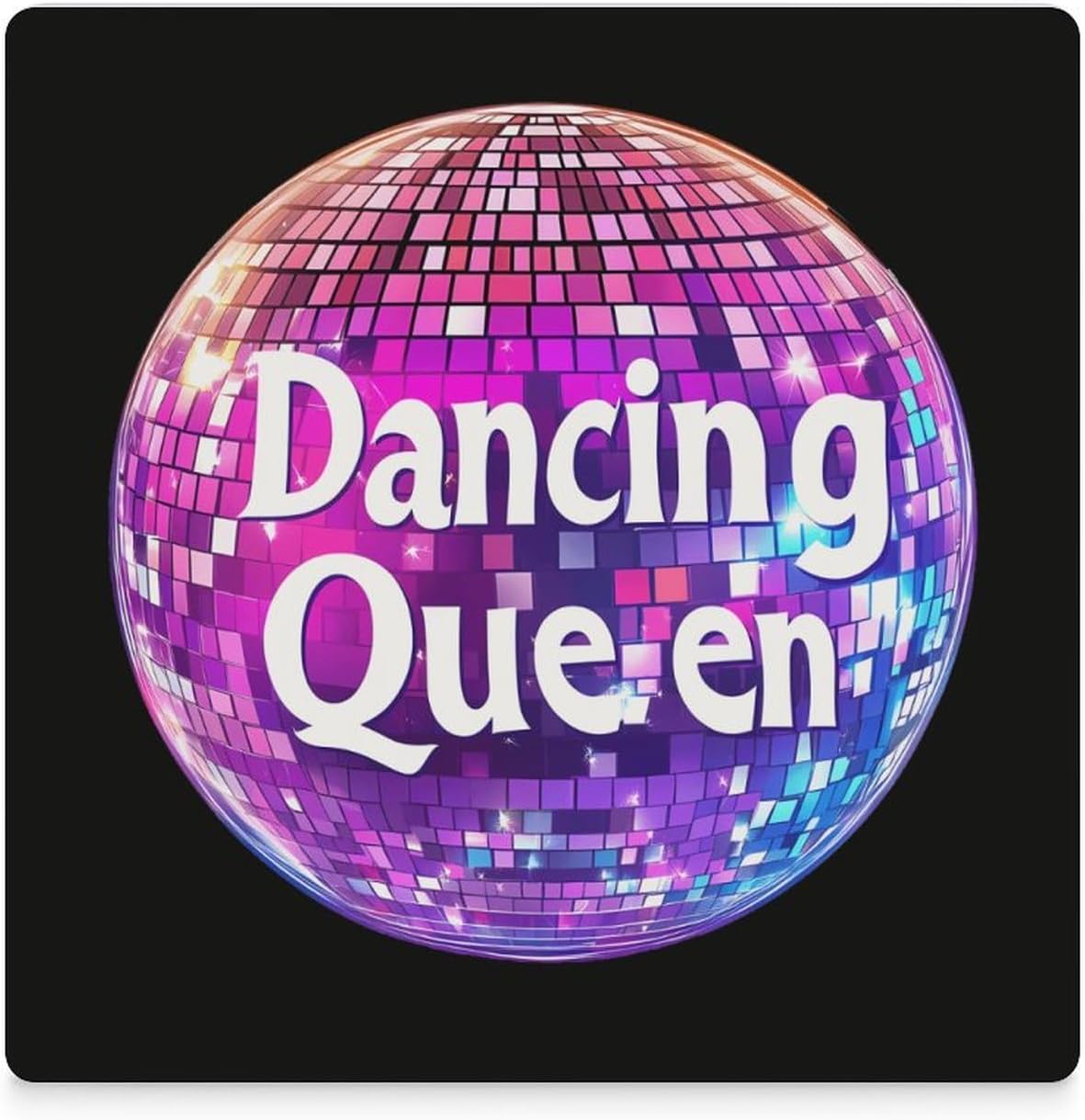 Dancing Queen Coasters for Drinks Square Table Coasters Set Cup Mats with Cork Base