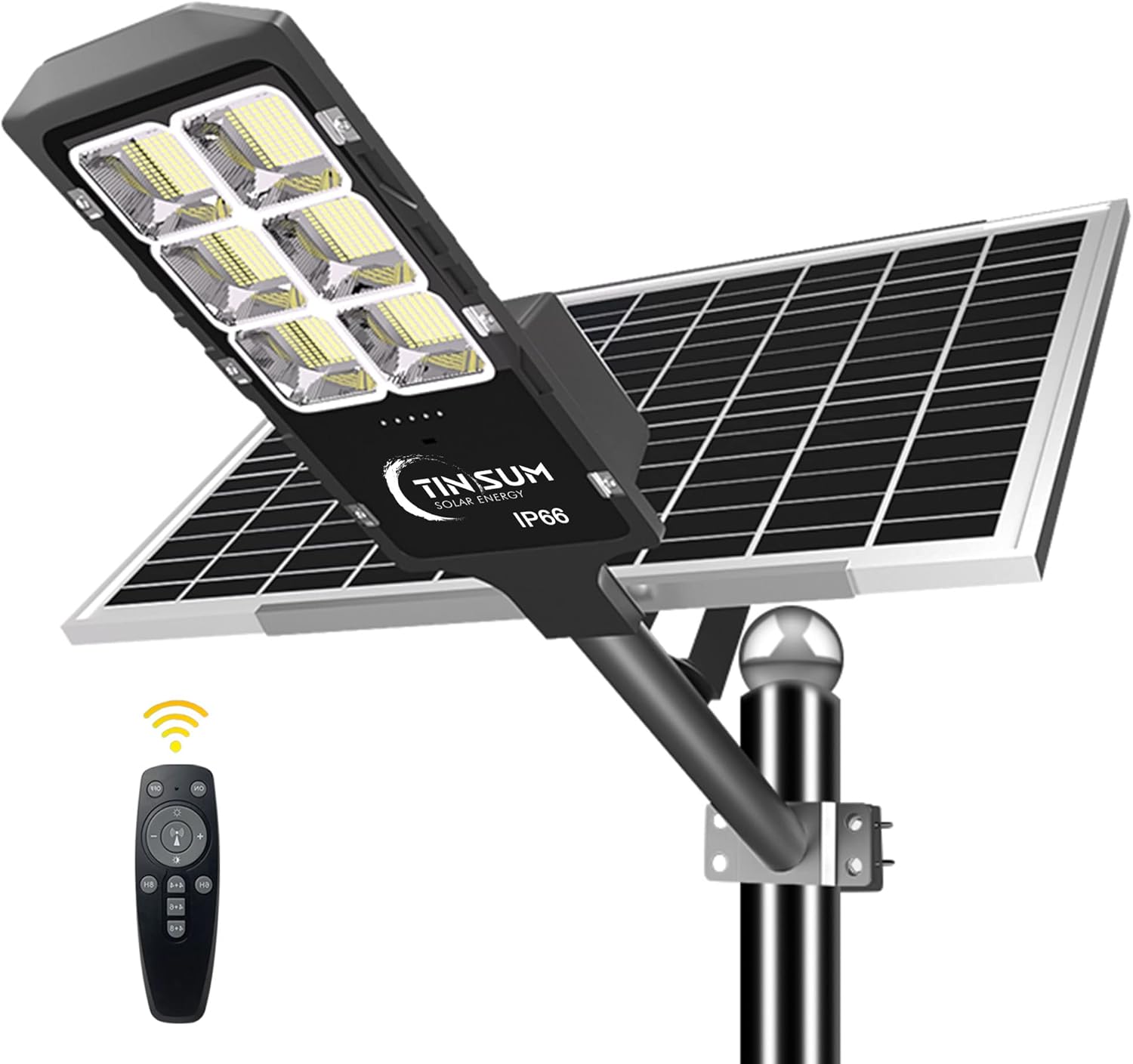 600W Solar Flood Street Lights Outdoor,Solar Security Lights 30000 Lumens Dusk to Dawn Solar Powered Led Lighting IP66 Waterproof Pole Light with Motion Sensor for Parking Lot,Stadium,Garden,Yard